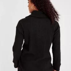 Front Page 32 Black Soft Touch Half Zip Coord Jumper 16