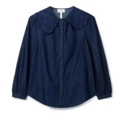 THOUGHT Asterope Organic Cotton Chambray Embroidered Shirt 6